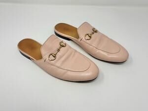Gucci Princetown Horsebit Loafer Mule Flat Blush Pink Leather Women EU 40.5
